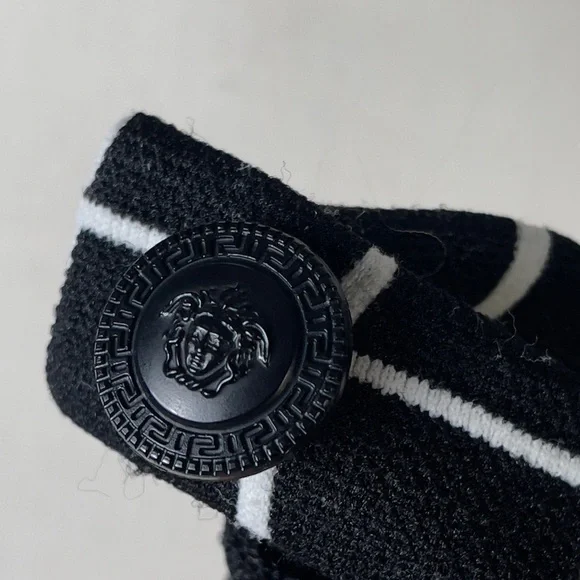 Vintage Versace Black White Plaid Viscose Mini Skirt - Picture 5 of 11